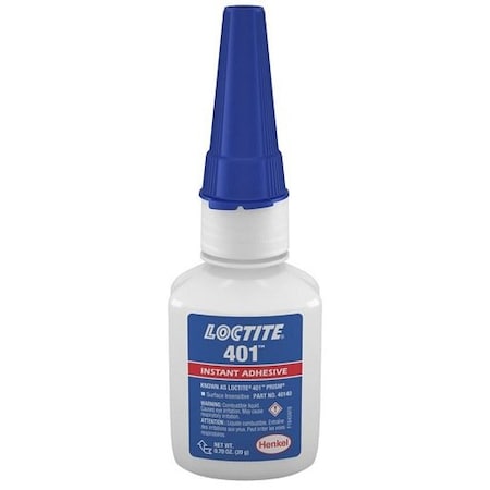 Henkel General Purpose Instant Adhesive, Surface Insensitive, Bottle, Viscous Liquid 401 20GM IDH 135429